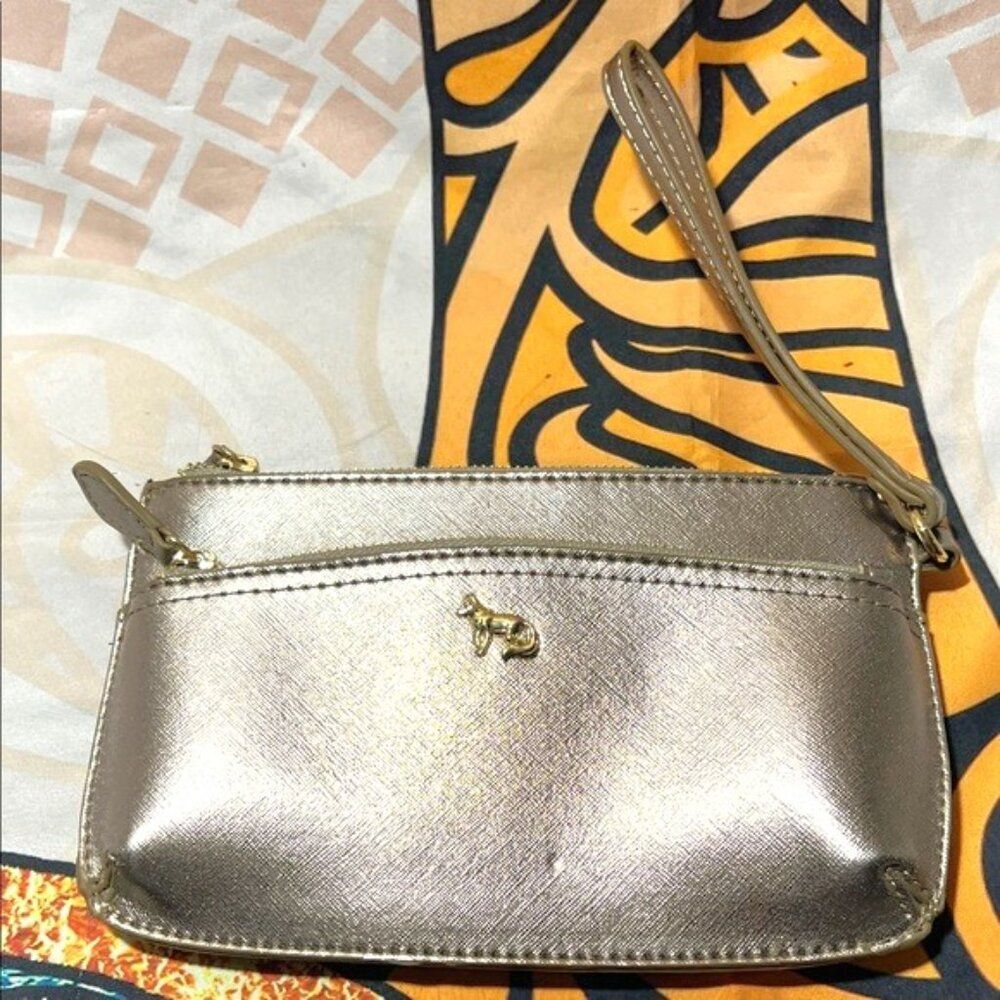 Emma Fox Metallic Gold Wristlet